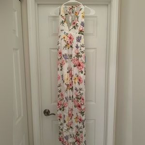 Floral Halter Maxi Dress, Medium, never worn